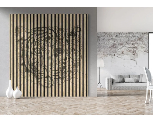 Dekorplatte mit Tiermotiv in einem hellen Wohnraum