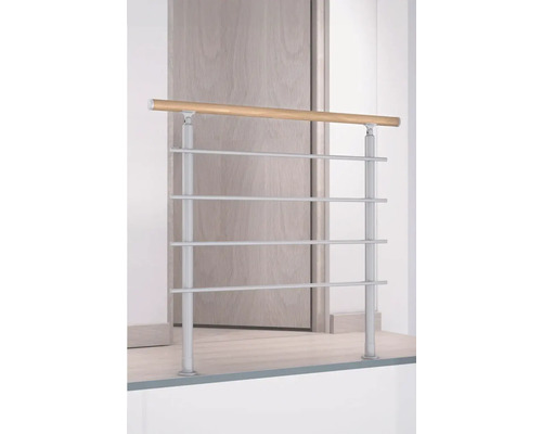 Geländer mit Holzhandlauf und Metallstreben für Treppen oder Balkone