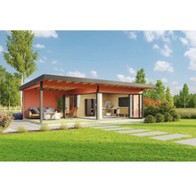 Gartenhaus Outdoor Life Domeo 10 inkl. Fußboden, Terrasse 890 x 590 cm schwedenrot