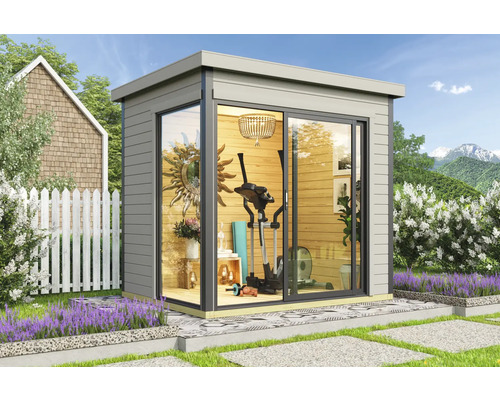 Gartenhaus Outdoor Life Domeo Mini inkl. Fußboden 250 x 200 cm lichtgrau