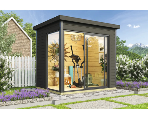 Gartenhaus Outdoor Life Domeo Mini inkl. Fußboden 250 x 200 cm carbongrau