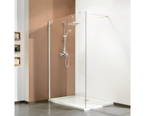 Duschrückwand BREUER Kupfer Metallic 255 x 150 cm 9482558000204 Begehbare Dusche mit Duscharmatur und Duschwanne