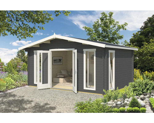 Gartenhaus Outdoor Life Elgin 44 Set Silber inkl. Fußboden, Echtglas 527,9 x 430 cm carbongrau Gartenhaus Outdoor Life Elgin 44 Set Silber inkl. Fußboden, Echtglas 527,9 x 430 cm carbongrau