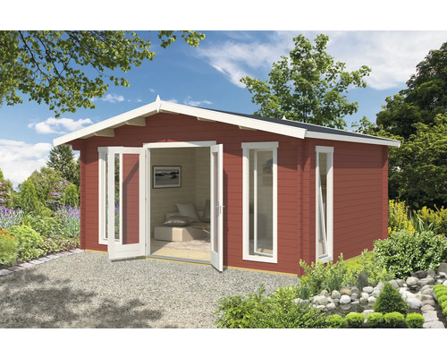 Gartenhaus Outdoor Life Elgin 44 Set Gold inkl. Fußboden, Isolierglas 480 x 360 cm schwedenrot