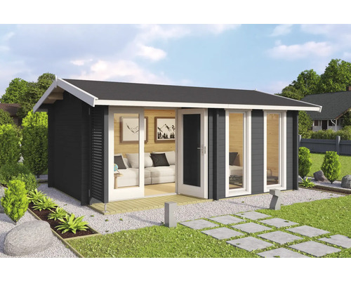 Gartenhaus Outdoor Life Hampshire inkl. Fußboden 420 x 300 cm carbongrau