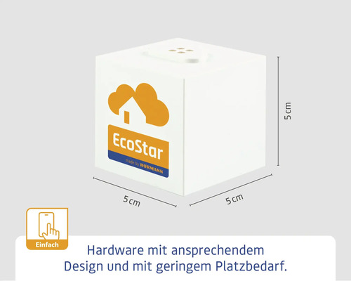 EcoStar Garagentor Antriebssystem Würfel mit den Maßen fünf mal fünf mal fünf Zentimeter