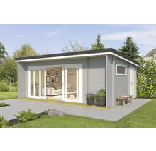Gartenhaus Outdoor Life Java inkl. Fußboden 648 x 470 cm lichtgrau
