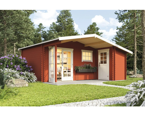 Gartenhaus Outdoor Life Little Rock inkl. Fußboden 558,7 x 480 cm schwedenrot