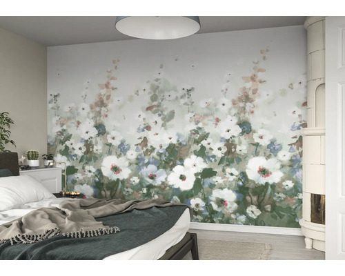 Schlafzimmer mit Blumen Fototapete