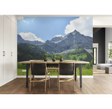 Wohnraum mit Fototapete Berglandschaft