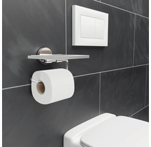 Toilettenpapierhalter REIKA SAKU mit Ablage chrom glänzend-thumb-2