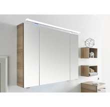 Spiegelschrank mit Beleuchtung und Holzstruktur
