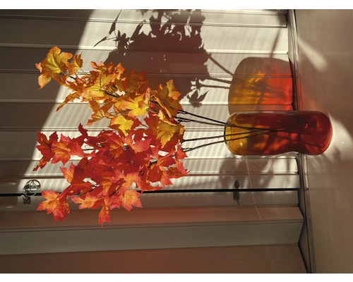 Dekorative Herbstblätter in Glasvase