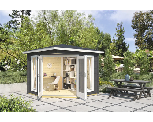 Gartenhaus Outdoor Life Oban 40 inkl. Fußboden 239,6 x 239,6 cm carbongrau
