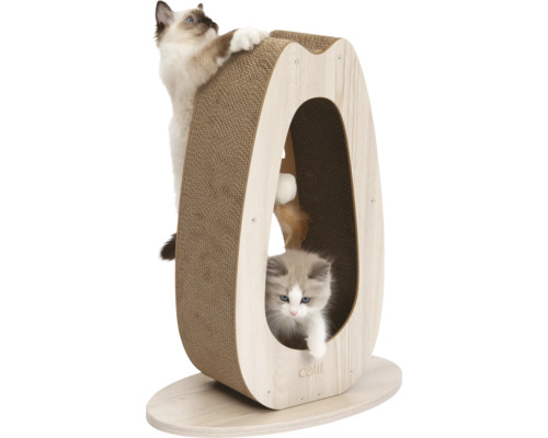 Katzenkratzbaum mit zwei Katzen