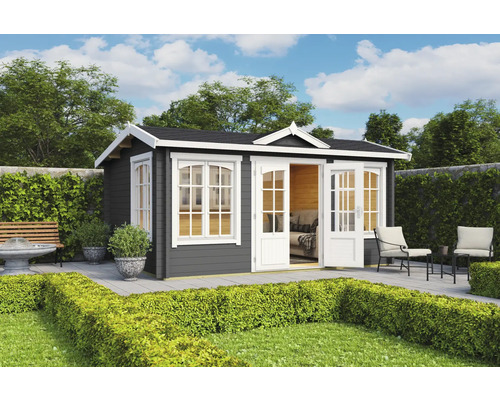 Gartenhaus Outdoor Life Windsor 44 inkl. Fußboden 400 x 300 cm carbongrau