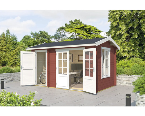 Gartenhaus Outdoor Life Wrexham 1 inkl. Fußboden 430 x 288,1 cm schwedenrot Gartenhaus mit Doppeltür und Fenster