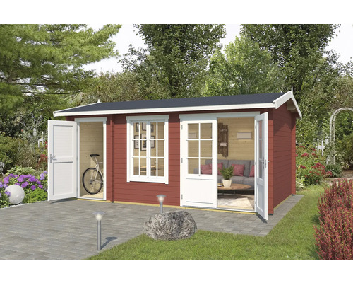 Gartenhaus Outdoor Life Wrexham 2 inkl. Fußboden 525 x 350,8 cm schwedenrot