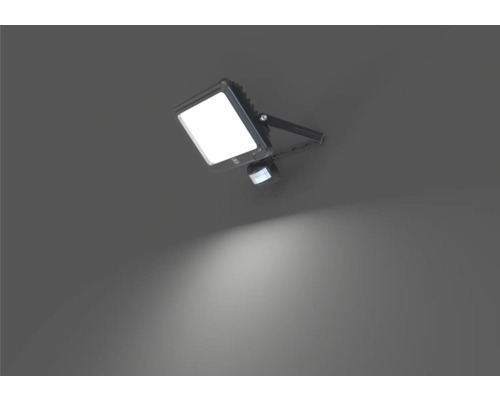 LED-Außenstrahler mit Bewegungsmelder an einer Wand