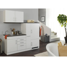 Held Möbel Küchenzeile mit Geräten Toronto 210 cm Frontfarbe weiß matt Korpusfarbe weiß zerlegt-thumb-1