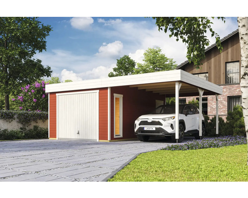 Einzelgarage Outdoor Life Bahamas mit Schwingtor inkl. Dachanbau 660 x 540 cm schwedenrot Einzelgarage Outdoor Life Bahamas mit Schwingtor inkl. Dachanbau 660 x 540 cm schwedenrot