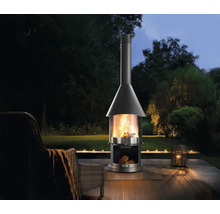 Buschbeck Holzkohlegrill Edelstahlkamin Melbourne Ø 65 cm H 230 cm hellgrau rund