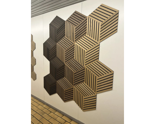 Dekorative Wandpaneele mit geometrischem Würfelmuster