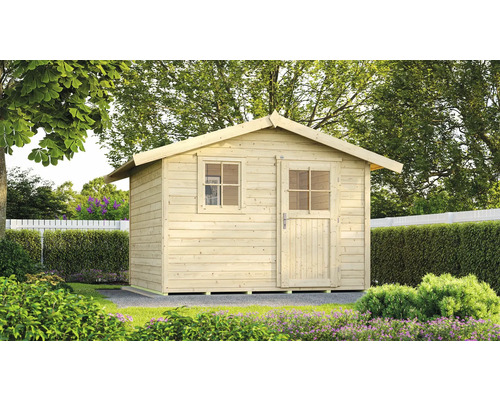Gartenhaus weka 123 Gr. 4 inkl. Fußboden 380 x 274 cm natur Holzgartenhaus mit Tür und Fenster im Garten