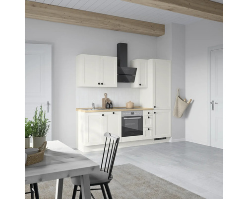 NOBILIA Küchenzeile Urban 240 cm weiß matt vormontiert Variante rechts
