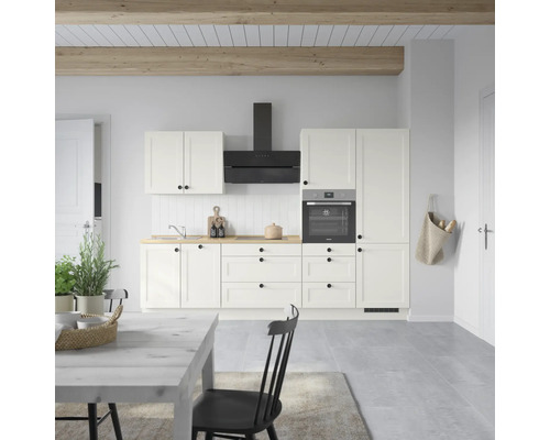 NOBILIA Küchenzeile Urban 300 cm weiß matt vormontiert Variante rechts