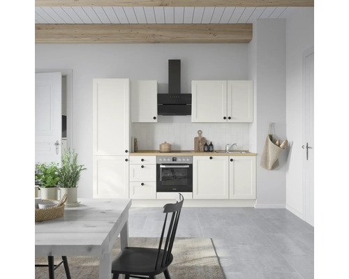 NOBILIA Küchenzeile Urban 270 cm weiß matt vormontiert Variante links