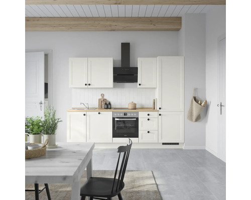 NOBILIA Küchenzeile Urban 270 cm weiß matt vormontiert Variante rechts