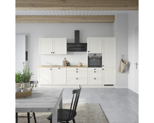 NOBILIA Küchenzeile Urban 330 cm weiß matt vormontiert Variante rechts