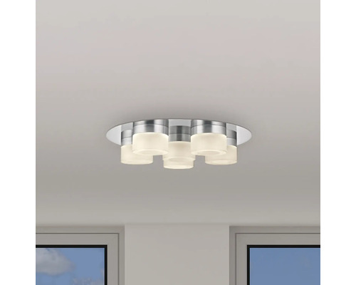 FLAIR LED Deckenleuchte 6-flammig 37W 6x 630 lm 3000 K warmweiß Ø 350 mm Azimech chrom FLAIR LED Deckenleuchte 6-flammig 37W 6x 630 lm 3000 K warmweiß Ø 350 mm Azimech chrom