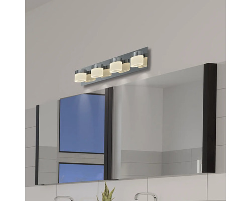 LED FLAIR Wandleuchte 4-flammig 24W 4x630 lm 3000 K warmweiß HxB 100x580 mm Kynosura chrom LED FLAIR Wandleuchte 4-flammig 24W 4x630 lm 3000 K warmweiß HxB 100x580 mm Kynosura chrom
