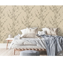 Vliestapete 87645-HOR Branches Glasperle gold