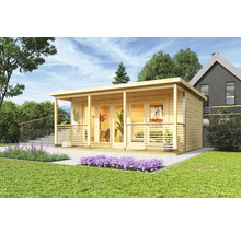 Gartenhaus Outdoor Life Liverpool 2 inkl. Fußboden, Terrasse 580 x 430 cm natur