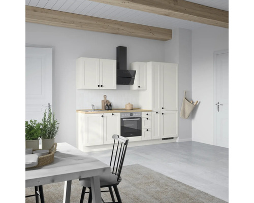 NOBILIA Küchenzeile Urban 270 cm weiß matt vormontiert Variante rechts