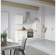 NOBILIA Küchenzeile mit Geräten Urban Landhaus 240 cm Frontfarbe weiß matt Korpusfarbe weiß Variante rechts-thumb-1