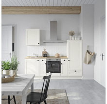NOBILIA Küchenzeile mit Geräten Urban Landhaus 240 cm Frontfarbe weiß matt Korpusfarbe weiß Variante rechts-thumb-0