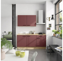 NOBILIA Küchenzeile ohne Geräte Urban 180 cm rostrot matt vormontiert Variante rechts 4004539015685