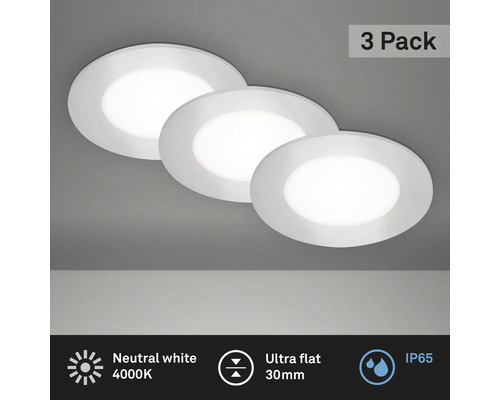 LED Einbauleuchten-Set 3-tlg IP65 3x3W 3x350 lm 4000 K chrom/matt Ø 8,6/6,8 cm 230V