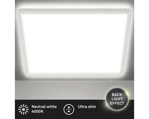 LED Deckenleuchte Metall/Kunststoff 18W 2400 lm 4000 K neutralweiß Backlight HxLxT 28x293x293 mm Slim eckig weiß