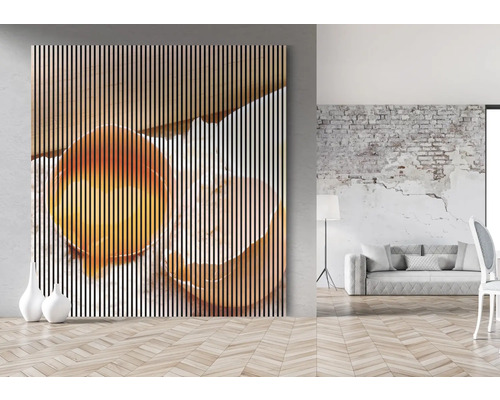 Dekoratives Wandpaneel mit Eier Motiv im Interieur