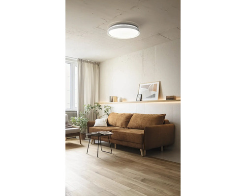 LED Deckenleuchte Metall/Kunststoff 10W 4600 lm 3000- 6500 K CCT einstellbare weißtöne 1 -flammig Ø 490 mm weiß mit Fernbedienung