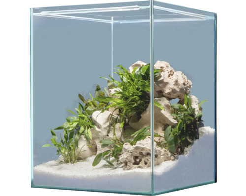 Aquariumdekoration sera Hardscape Set Scaper Cube Africa für 48 bis 80 Liter Aquarium, optimal 80 Liter, inkl. Rock Hole Stone, Gravel White (ohne Pflanzen und Aquarium)