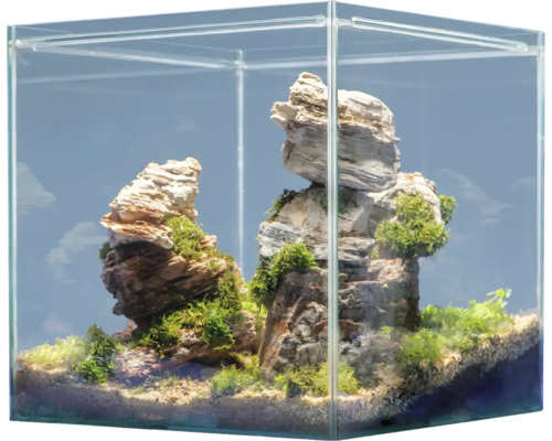 Aquariumdekoration sera Hardscape Set Scaper Cube Grand Canyon für 48 bis 80 Liter Aquarium, optimal 48 Liter, inkl. Rock Asian Pagoda, Rock Grand Canyon, floredepot , Gravel Beige , Gravel Ocher (ohne Pflanzen und Aquarium) Glaswürfel mit Steinen, Moos und Pflanzen als Dekoration