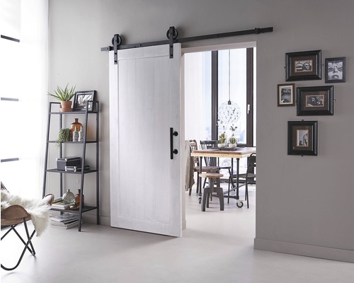 Schiebetür-Komplettset Barn Door Motiv X Fichte 79x210 cm inkl.  Türblatt,Schiebetürbeschlag und Griff-Set - HORNBACH