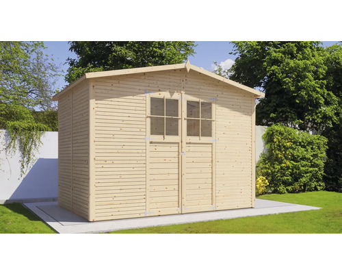 Gartenhaus aus Holz mit Doppeltür und Fenstern