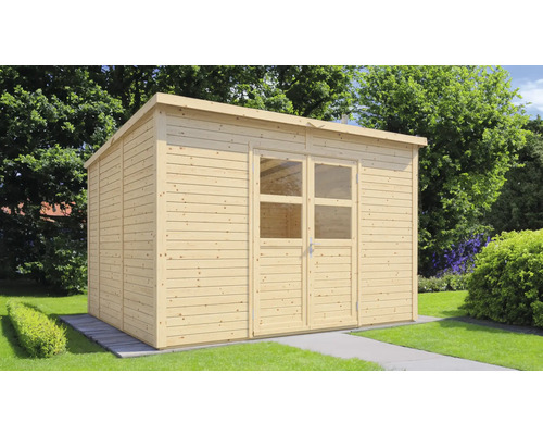 Gartenhaus Konsta Baltrum 2 mit Fußboden 337 x 289 cm natur Gartenhaus Konsta Baltrum 2 mit Fußboden 337 x 289 cm natur